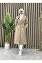 Bondit Women's Trench Coat with Fabric Pockets and Belt - 4