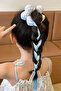 Blue Color Daisy Figured Ribbon Detailed Simit Buckle - 4