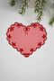 Heart Shape Salmon Color Fabric Red Embroidered Fabric Cocktail Napkin 1 Piece