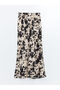 Alita City Lcw Vision Black Patterned Midi Women's Skirt with a Difference - 6