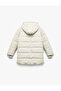 Long Sleeve Zipper Pocket Faux Fur Inside Hooded Long Puffer Coat - 2