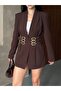 Season Padded Waist Belt Detail Design Jacket - 7