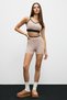 Sturban Women's Flexible and Soft Textured Contrast Fabric Strap Mink Sports Bra - 3