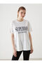 Xside Active White Crew Neck Printed Women's Sports T-Shirt