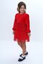 Girls' Velvet Layered Ruffle Detailed Dress - 3