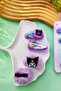 Kuromi 4-Piece Buckle Set (2 Pieces with Sequins - 2 Pieces Plush Pom-Poms) - 3