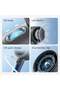 Portable Handheld Fan, Mini USB Rechargeable, Smart LED Digital Display, Gray Blue - 3
