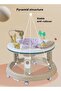 Baby Walker Foldable Infant Walker Activity Walker With Tray & Musical Toy 4-Speed Height Adjustment - 5