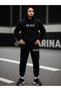 Men's Black Hooded Tracksuit Set Believe