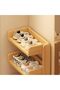 Multi Layer Movable Shoe Rack with Door Indoor Entryway Shoe Cabinet and Wall Integrated Storage - 3