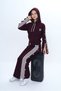 Stripe Detailed Hooded Snap Fastener Girls Tracksuit Set – 100% Cotton Fabric-315 - 3