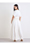 Cream V-Neck Wrap Maxi Dress - 4