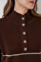 Women's Striped Oversized Knitwear Double Set 15957 - Brown - 5