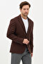 Alfonso Men's Brown Cotton Stretch Fabric Slim Fit Knitted Stretchable Mono Collar Sports Blazer Jacket - 6