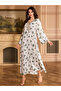Floral Print Embroidered A-Line Jalabiya - 5