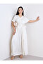 Cream V-Neck Wrap Maxi Dress