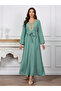 Texture Embroidery Neck Detail Belted Maxi Jalabiya - 5