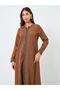 Rust Lace Insert Maxi Jalabiya - 2