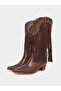 Brown Fringe Cowboy Boots - 3