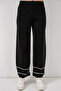 Women's Striped Oversized Knitwear Double Set 15957 - Black - 2