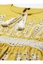 Mustard Schiffli Embroidered Knee Length Dress - 2
