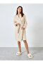 Beige Shawl Collar Fleece Robe