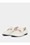 Cream Buckle Decor Square Toe Loafers - 3