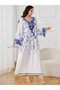 Floral Print Long Sleeve Maxi Jalabiya - 4