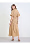 Brown Textured Shirt Maxi Dress - 5