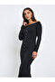 Black Off Shoulder Bodycon Midi Dress - 3