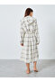 Checked Fleece Hooded Robe - 4