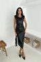 Rochie de damă lungime midi piele DPK4378 - 3