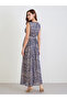 Blue All Over Print Sleeveless Maxi Dress - 5