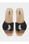 Women Black Bow Detail Flat Sandals - 5