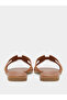 Brown Flat Sandals - 5