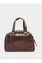 Brown Belt Buckle Detail Bowling Bag - 3