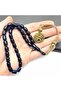 Antique Model Kazaz Tasseled Capsule Cut Fire Amber Prayer Beads - 2