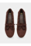Brown Suede Look Boat Shoes - 6