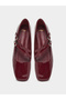 Burgundy Patent Square Toe Mary Jane Shoes - 6