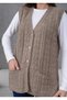 Women's Knitwear Lace-Like Knit Wool Vest with Pocket Detail - 3