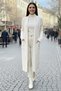 Buttoned Sleeves Corded Fabric Knitwear Cardigan R7146 Ecru - 3