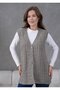 Women's Knitwear Lace-Like Knit Wool Vest with Pocket Detail - 4