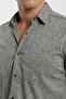 Long Sleeve Snap Fastener Stretch Fabric Koton Men's Shirt Rotation Print - 4
