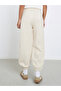 Cream Solid Cuffed Joggers - 4
