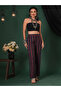 Blue Cotton Striped Ethnic Parallel Trousers