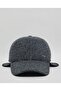 Black Men's Textured Flap Cap