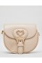 Beige Girl's Metal Detail Saddle Bag - 4