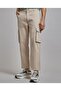 Solid Cargo Jeans with Button Closure - 3