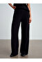 71927 Elastic Waistband Stitching Detail Loose Sweatpants-Black - 5