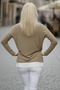 Beige Pool Collar Long Sleeve Slim Two-Piece Set with Necklace Casual Ov Oversized Riko Blouse 70 74 - 3